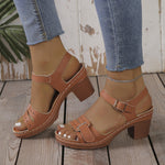Chunky-heel Large-size Summer Casual Womens Sandals