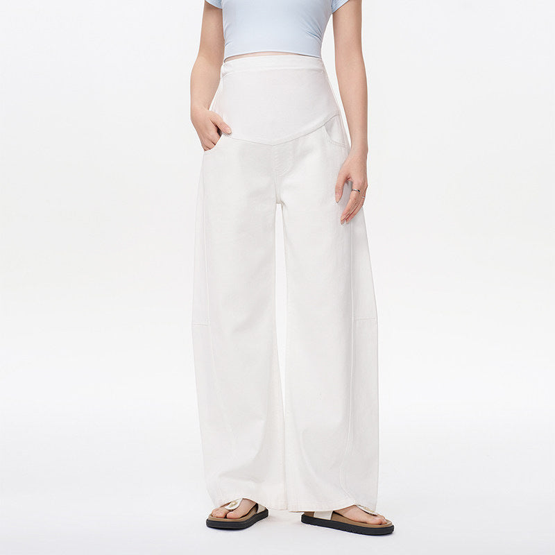 Maternity White Jeans With Belly Support That Dont Dig Into Your Stomach