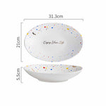 Household Simple Ceramic Terrazzo Plate Tableware