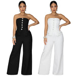 Womens Sexy Strapless Backless Jumpsuit