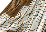 Black-and-white Contrast Irregular-striped Figure-flattering Vintage Long Dress