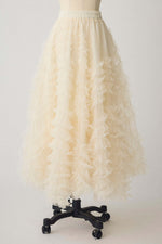 Long A-line Dress With Large Ruffled Trim
