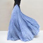 Ruffled Forest Girl Style Traditional Chinese Inspired Cotton Linen A Line Maxi Skirt