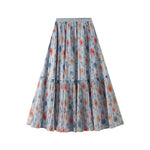 Women's Two-way Mesh Rose-printed Skirt