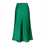 Figure-flattering,And Minimalist Silk-acetate Satin Midi Skirt