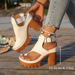 Chunky-heeled, Ultra-high-heel Peep-toe Womens Sandals