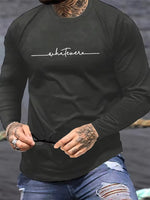 Men's Printed Round Neck Long Sleeve T-shirt