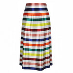 Striped Casual Loose-fitting A-line Maxi Skirt