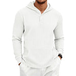Herringbone Jacquard Textured Casual Mens Hoodie