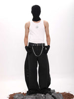 Mens Casual Metal Letter Premium Sleeveless Vest