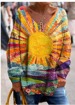 Womens Crew-Neck Pullover Casual Sweatshirt With 3D Hooded Print