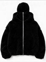 Double-hooded Cardigan Fleece Thermal Sweatshirt