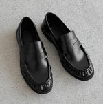 New Arrival Versatile Round Toe Men's Slip-On Shoes, Lazy Style Vintage Casual Leather Shoes, British Style Loafers