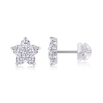 S925 Sterling Silver Flower Stud Earrings, D-VVS1 Moissanite Cluster, 1.4g Lightweight With Silicone Backs, Gift Box