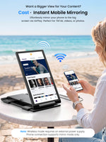 UPERFECT Portable Monitor 14 Inch Wireless Triple, Laptop Screen Extender, Ultra-Slim, 125 Percent SRGB, One Cable Plug And Play, For MacOS Win Android, Fits 13.3-17.3 Inch Laptops thumbnail 2