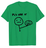 Brain-themed Funny Graphic Loose-fit Crewneck T-shirt