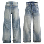 Retro Distressed Wide-leg Unisex American High-street Straight-leg Casual Trousers