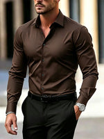 Mens Long-Sleeve Plus-Size Business Shirt