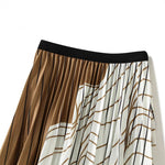 Black-and-white Contrast Irregular-striped Figure-flattering Vintage Long Dress