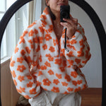 Fleece Flower Womens Hoodie