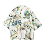 Printed Cardigan Loose-fit Mens Jacket Cloak-style Shirt