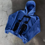 Printed Zip-Up Hoodie Loose-Fit Sweatshirt
