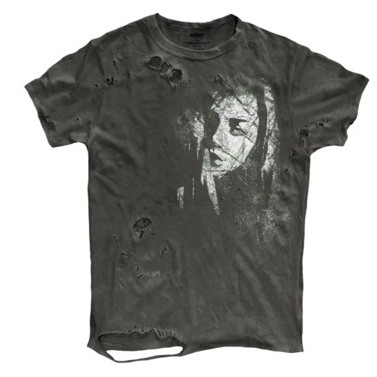 Distressed Washed Short-sleeve Ripped T-shirt For Men