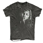 Distressed Washed Short-sleeve Ripped T-shirt For Men