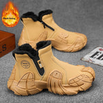 Men's Solid Color Tooling Fleece Lined Martin Boots