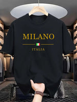 Crew-neck T-shirt Vintage Style Short Sleeves