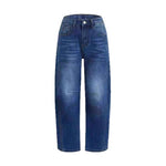 Stitched-detail Patch Pocket Tapered Womens Jeans