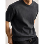 Mens Round-Neck Knitted Short-Sleeve T-Shirt