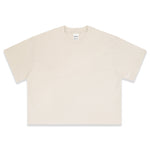 Wide Crew Neck Heavyweight Pure Cotton Short-sleeve Vintage Washed Cropped T-shirt