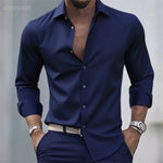 Men's Pigment Business Casual Long Sleeve Shirt