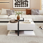 Coffee Table, Table With 4 Drawers, Unique Color Matching And Line Design, Storage Space At The Bottom. 78x78x36cm