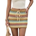 Womens Fashionable Slim-Fit Knitted Bodycon Skirt