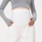 Maternity White Jeans With Belly Support That Dont Dig Into Your Stomach