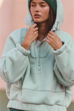 Zip-up Long-sleeve Pullover Hoodie Street-style Sports Hooded Sweatshirt