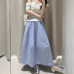 Figure-flattering High-waisted Patchwork A-line Skirt