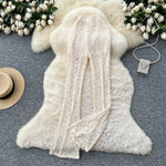 Pure And Alluring Versatile Thin Sheer Lace Pants Casual And Tight-fit