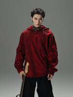 High-street Cross-embroidered Loose-fit Long-sleeve Couples Sweatshirt