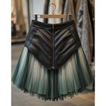New Chinese Style Chic Spicy Girl Pleated Patchwork Mini Skirt