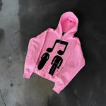 Printed Zip-Up Hoodie Loose-Fit Sweatshirt