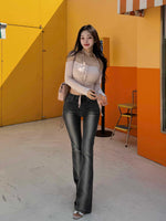 Low Waisted Elastic Slim Fit Floor Hugging Jeans