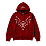 Couples Matching Hooded Zip-Up Jacket With Positioning Print
