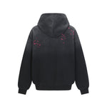 Distressed Washed Long-Sleeve Hoodie Mens And Womens Loose-Fit Couple Top