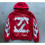Printed Loose-fit Gothic Streetwear Brand Patchwork Sports Hoodie
