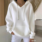 Casual Solid-color Trendy Hoodie With Drawstring Long-sleeve Hooded Sweatshirt