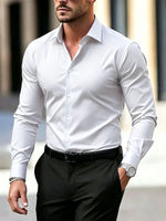 Mens Long-Sleeve Plus-Size Business Shirt
