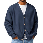 Mens Casual Loose-fit Long-sleeve Knitted Cardigan